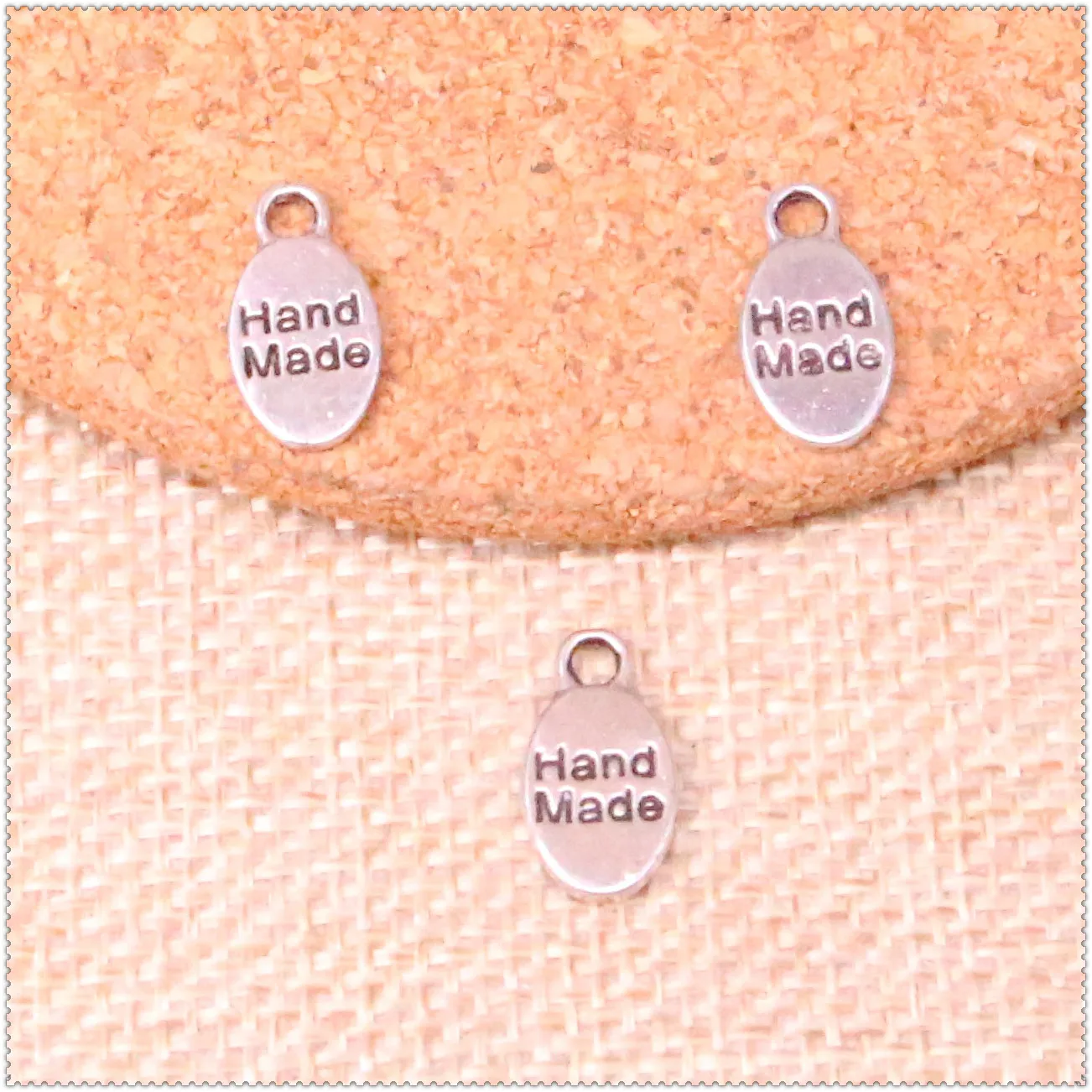 

30pcs plates hand made Charms Antique Silver Hand Made Charms Charm Hand Made Tag 15*8mm