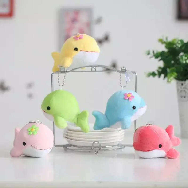 Kawaii Dolphin плюшевые заполненные игрушки цепь присоска подвеска Кукла животного из мультфильма женщина брелок со стразами свадебный подарок