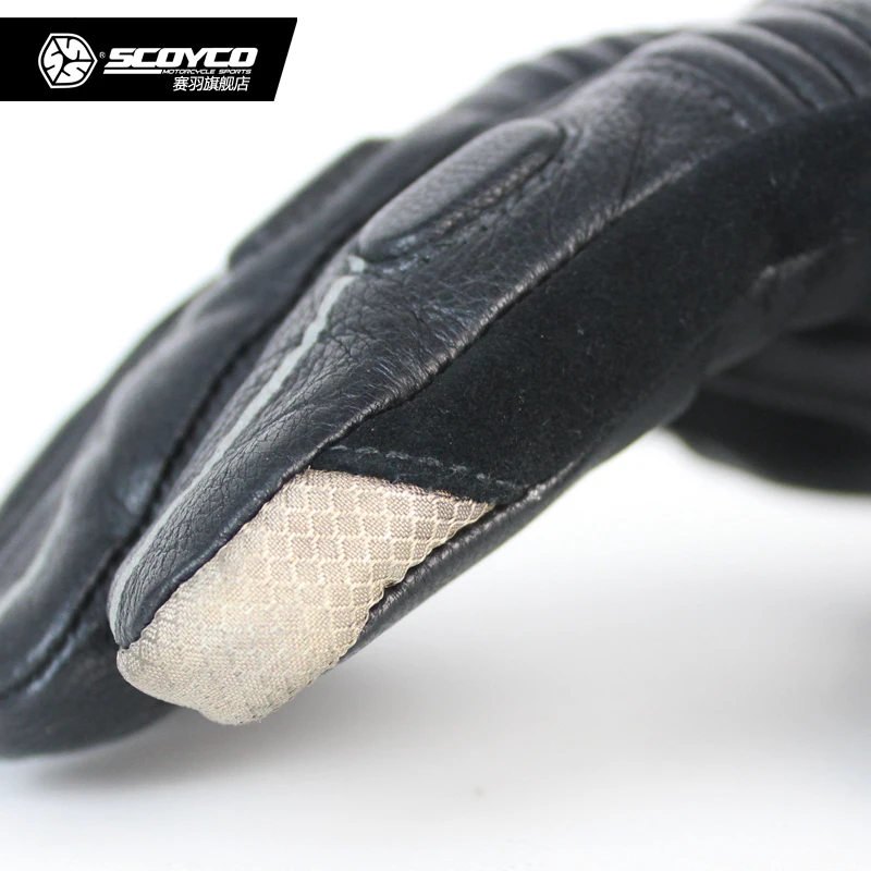SCOYCO MC31 кожаные мотоциклетные перчатки для мужчин зимние теплые ветрозащитные кожаные перчатки гоночные перчатки с сенсорным экраном