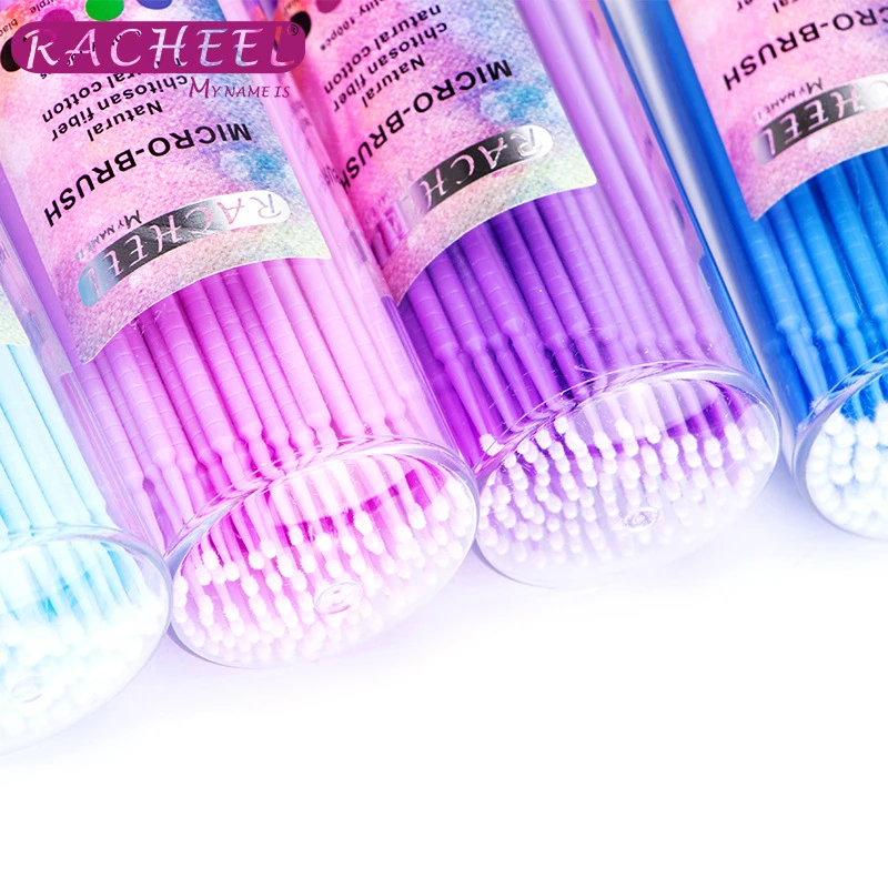 

Eyelash Extensions Remove The False Eyelashes Cotton Swab 3 Colors To Choose 100Pcs/pack Micro Brush Disposable Applicators