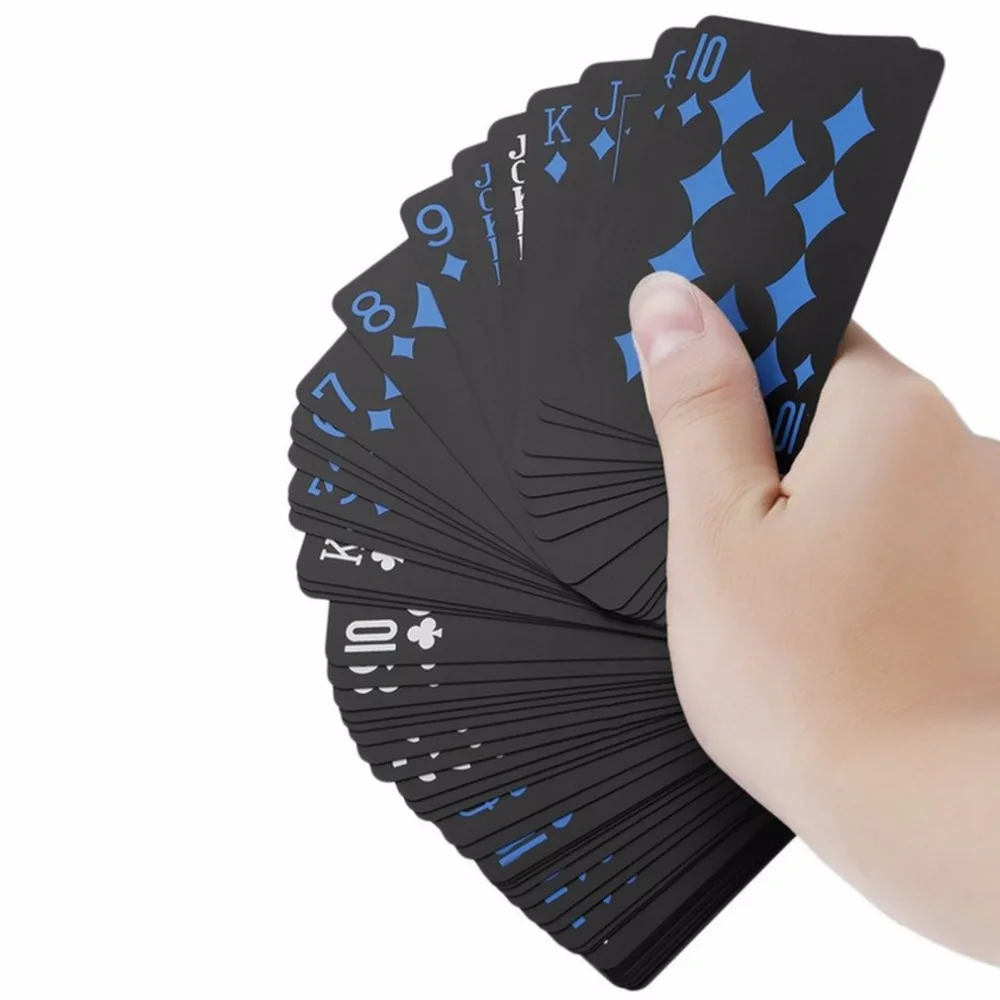 Trend 54 шт. палубный покерный водонепроницаемый ПВХ пластиковый набор игральных карт классические фокусы инструмент чистый цвет черная Волшебная коробка-упакованная горячая распродажа