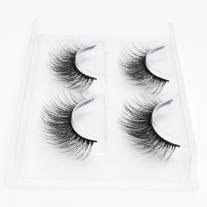 

Pansly 2Pairs 3d mink Rzesy Hand-made False Eyelashes natural Long Voluminous Fake Lashes Makeup eyelash packaging box bulk