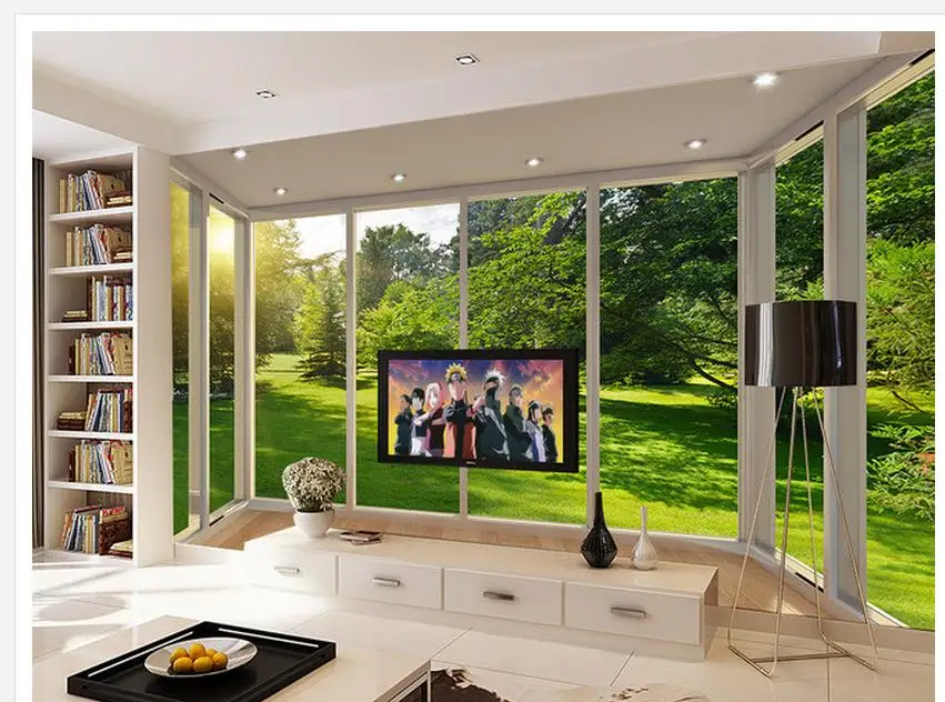 3D комната обои Европейский балкон лесные травы пейзаж 3d ТВ фоне стены 3d обои украшения дома