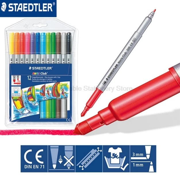 STAEDTLER 320NWP12 цветные художественные маркеры ручки с двойной головкой акварельная