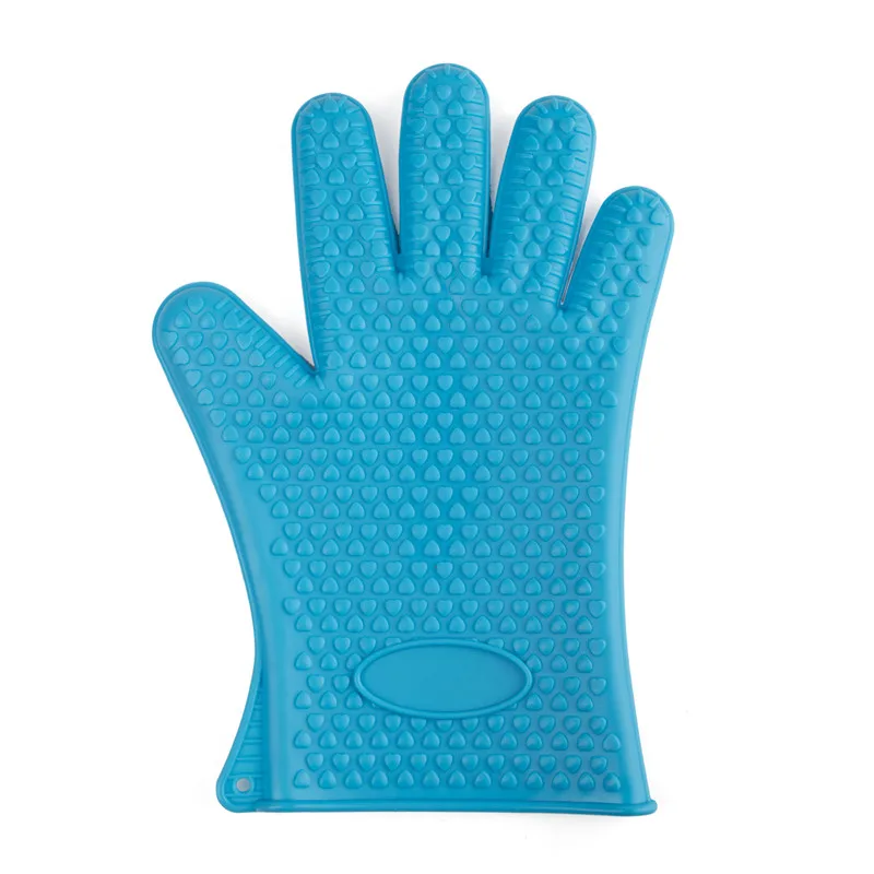 Five Fingers Silicone Glove Kitchen Bakery Heat Temperature Resistant Cooking Baking BBQ Oven Pot Holder Gloves Oven Mitt