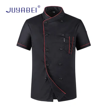

Unisex Short-sleeve Chef Jacket Summer Breathable Kitchen Work Clothes Food Service Catering Restaurant Baker Uniform Wholesale