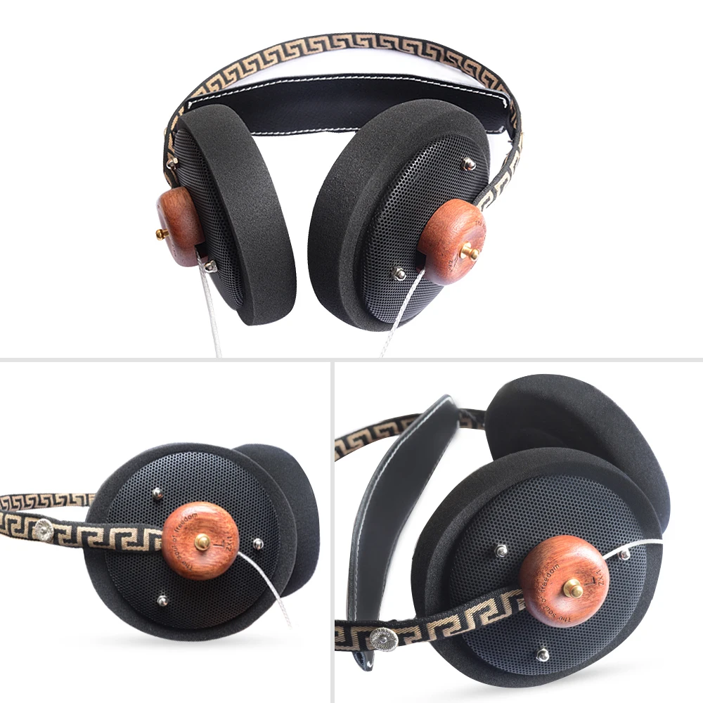 OKCSC ZX1 открытые задние HiFi деревянные Накладные наушники 57 мм динамик открытый голосовой монитор гарнитура с 3,5 мм посеребренные кабели