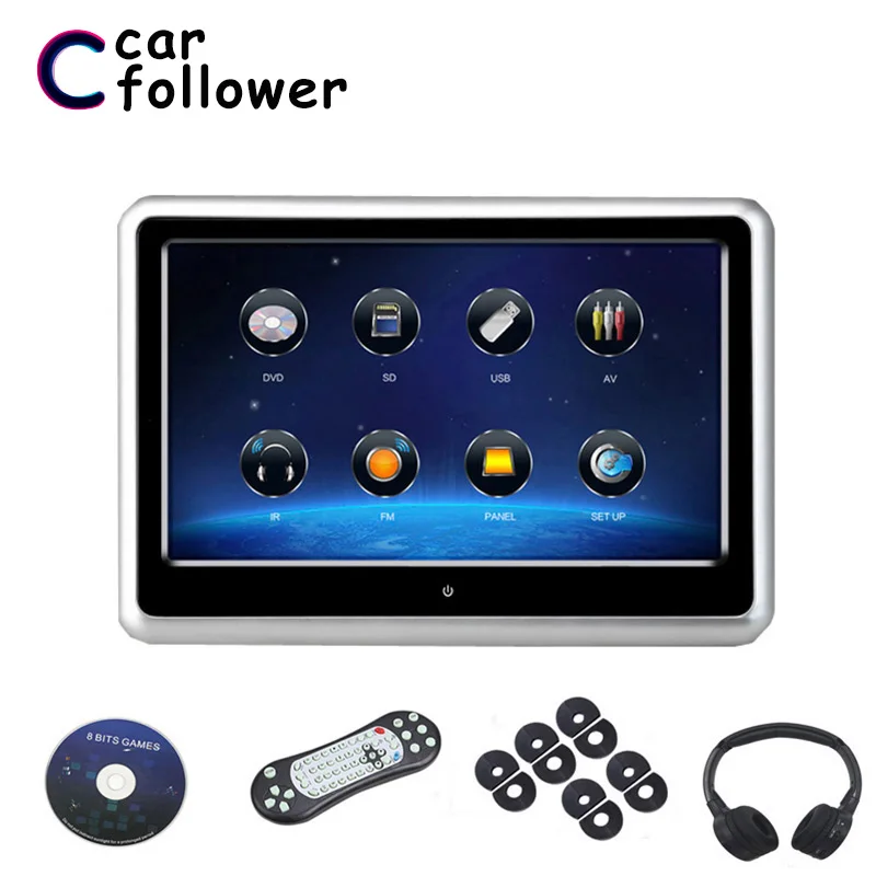 

9 Inch Car Headrest Monitor HD 1080P Video DVD Player Touch Screen With USB/SD/IR/FM Transmitter/Speaker/Wireless Game