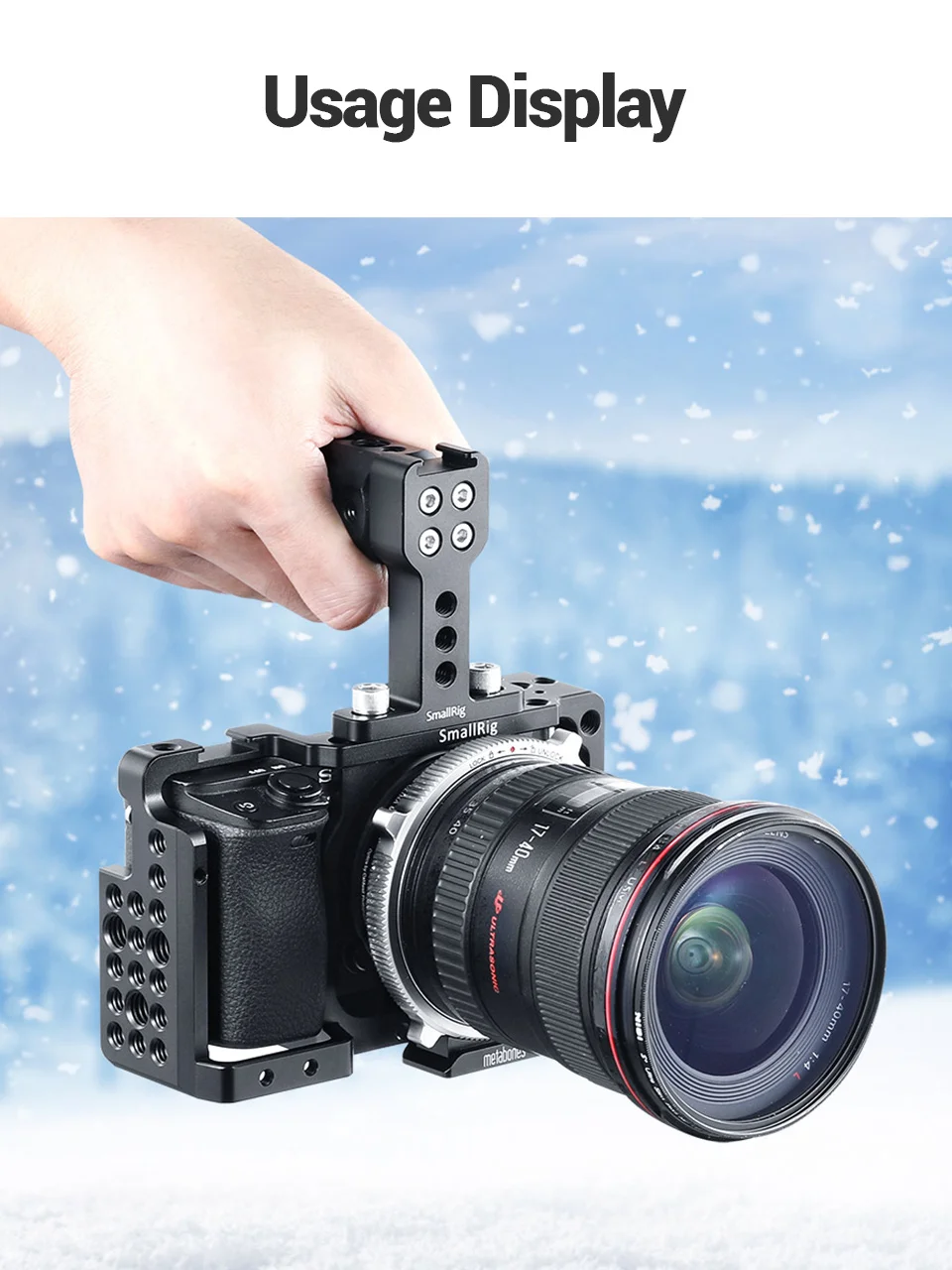Universal Top Handle Grip With Cold Shoe Plate For Digital Dslr Camera Cage Moni