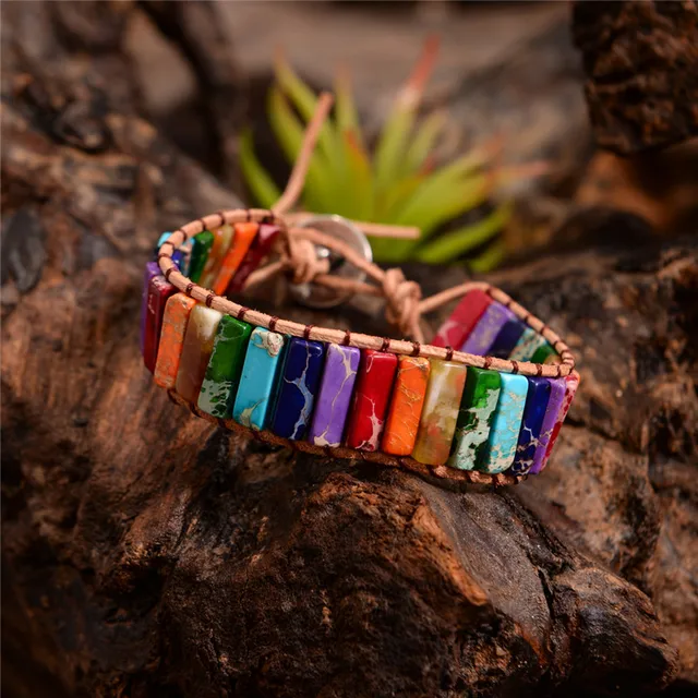 7 Color Regalite Tube Beads Chakra Bracelet