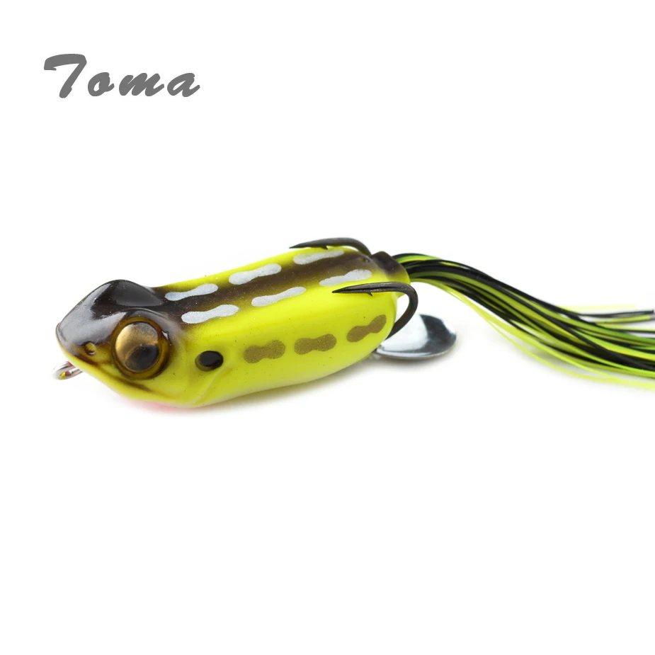 TOMA 1pcs Frog Lure Fishing fish Snakehead Bait 60mm 15g Handmade Soft Frog Topwater Artificial Bait Fishing Tackle