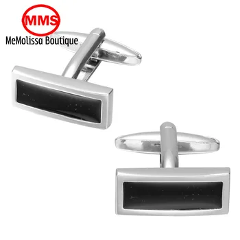 

MeMolissa High Quality French Style Long black enamel Cufflinks For Mens Shirt Brand suit Cuff Buttons Top sale Cuff Links