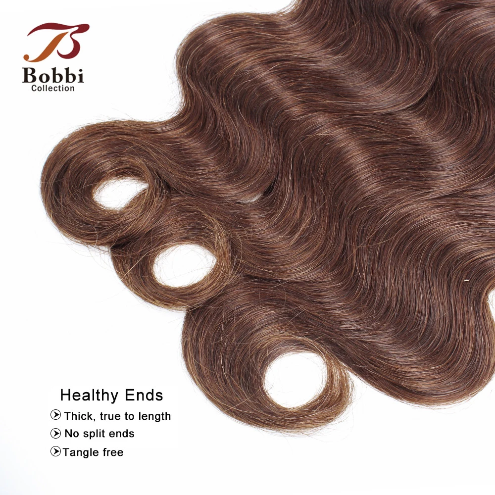 BOBBI COLLECTION Color 4 Chocolate Brown Body Wave Hair 2/3 Bundles with Lace Closure Indian Remy Human Hair Weave Medium Brown BOBBI COLLECTION Color 4 Chocolate Brown Body Wave Hair 2/3 Bundles with Lace Closure Indian Remy Human Hair Weave Medium Brown