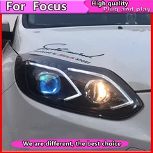 Машина для укладки в сборе для Ford Focus 2012- фары светодиодная фара для Focus LED DRL Объектив Двойной Луч би-ксеноновых фар, Высокопрочная конструкция динамический сигнал поворота