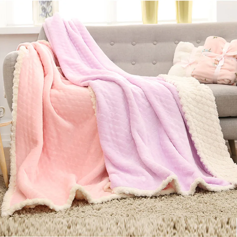 

Summer Air Conditioning Blanket Flannel Cashmere Double Blanket Thick Blanket Office Single Nap