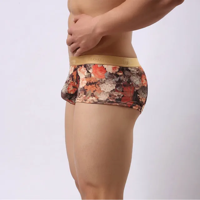 Herren Unterwäsche Boxer Sexy Floral Höschen für Männer Boxer Shorts 2