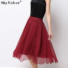 Плиссированная шифоновая юбка миди высокого качества; Летняя женская юбка-пачка для взрослых; Faldas Saias; пляжная юбка в богемном стиле; цвет синий, фиолетовый, хаки