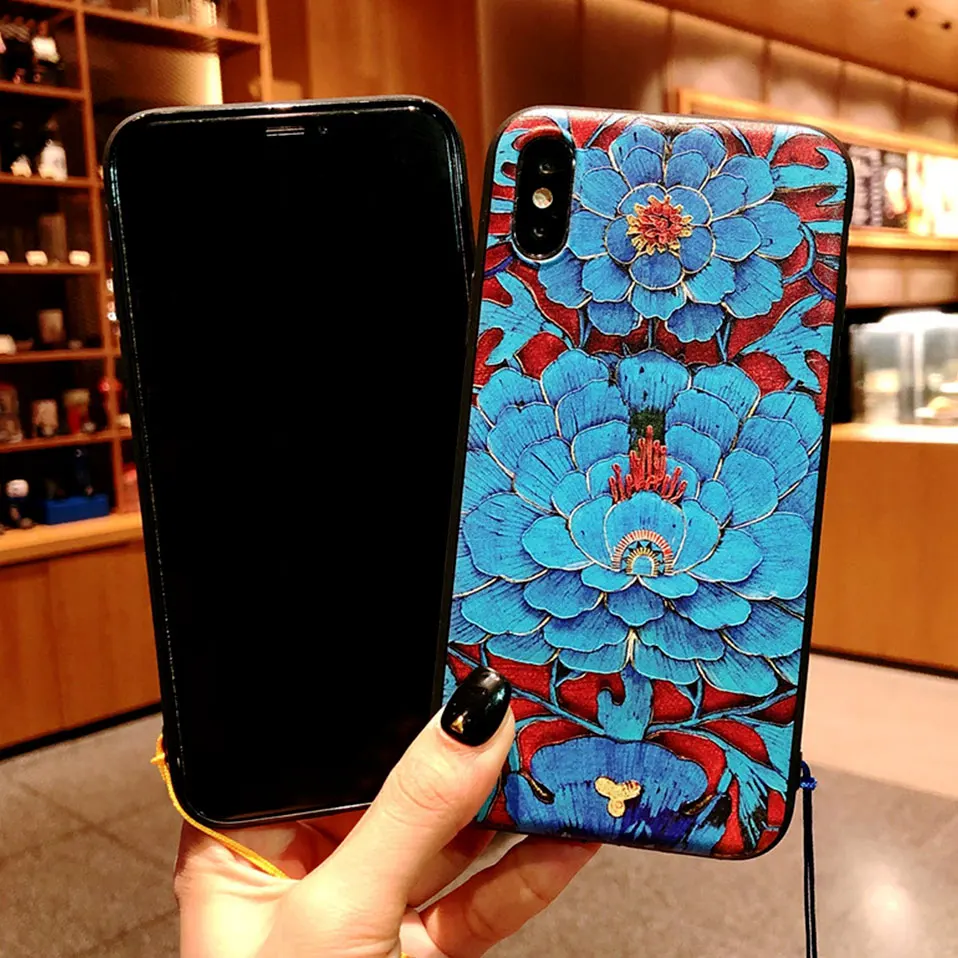 Cover Cases For iPhone 7 8 6 6s Plus Housing 3D Emboss Dragon pattern Phone Case Funda x 6S Coque |