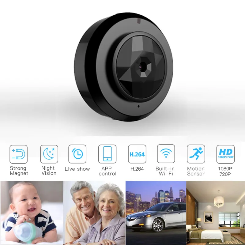 

WiFi Mini Camera HD 720P Smartphone App Night Vision Home Security Video Camera JLRJ88