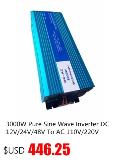 1000 Вт Чистая Синусоидальная волна инвертор, DC 12 V/24 V/48 V к AC 110 V/220 V, несеточный солнечный инвертор, преобразователь напряжения с зарядным устройством/UPS