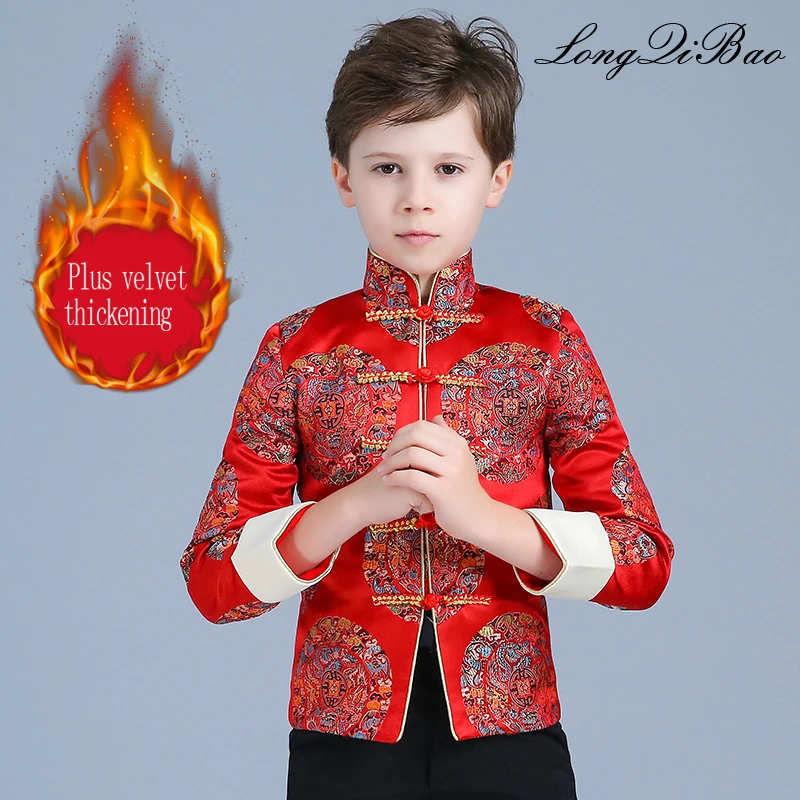 

Children's Tang suit boys New Year's festive baby New Year's clothes thickening New Year's clothing Chinese style autumn and win