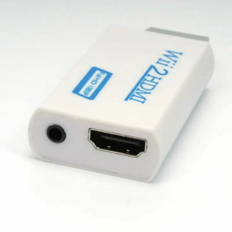 White WII To HDMI Adapter Full Hd 1080p Output Upscaling Converter 3.5mm Audio Support+ HDMI Cable