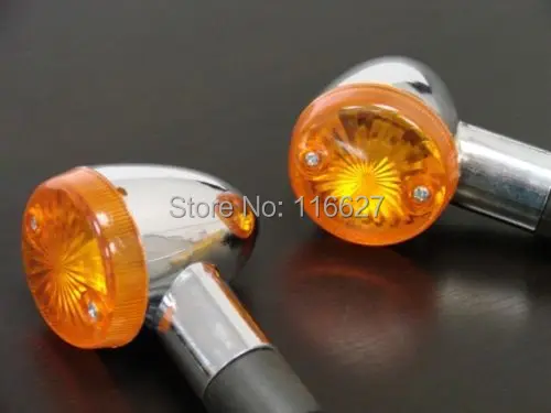 

Cruiser CAFE RACER Street bike CUSTOM FREESHIPPPING CHROME AMBER BULLET TURN SIGNAL for Harley Kawasaki Suzuki Yamaha Honda