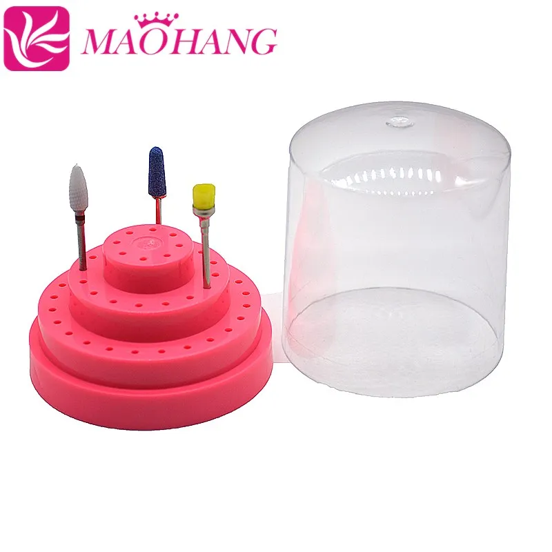 

MAOHANG 48 Holes Nail Drill Bits Cutter Holder Stand Display Nail Drill Bit Storage Box Organizer Container Manicure Tools