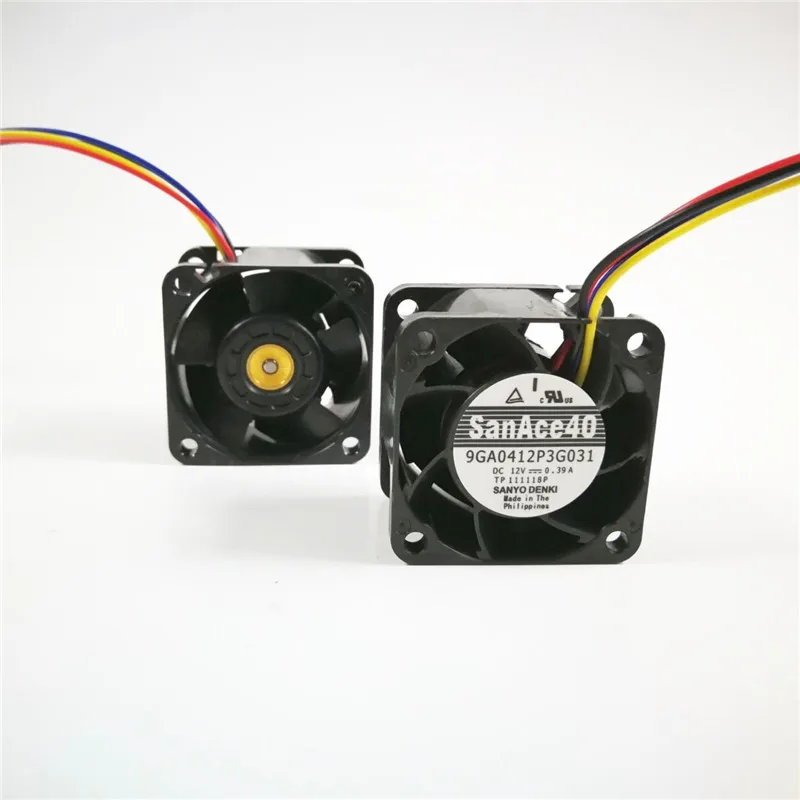 

JIESAMMY 40mm fan 9GA0412P3G031 4028 12V0.39A Super high airflow 28032RPM PWM Server cooling fan DUAL BALL bearing
