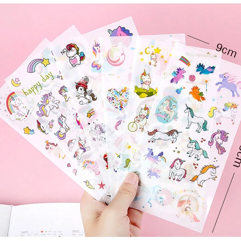 

6PCS/Lot Unicorn Sticker Cute Anime Children's Toys Cartoon Stickers for DIY Mobile Phone Laptop Decoration Stationery pegatinas