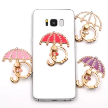 umbrella pattern diamond 360 Degree Finger Ring Buckle Stand Holder Pop For Mobile Phone Universal all Smartphone support