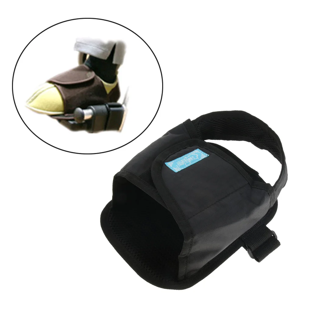 2pcs Fixed Adhesive Straps Wheelchair Pedal Wrap Toe Clip Belt Footrest Cushion Cover Feet Anti Slip Protection Black