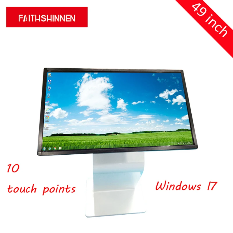 49 дюймов мульти сенсорный экран 10 точек Интерактивная плоская панель реклама направляющий киоск цвет черный/серебро окно I7