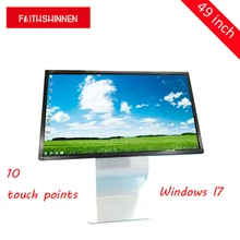 49 дюймов мульти сенсорный экран 10 точек Интерактивная плоская панель реклама направляющий киоск цвет черный/серебро окно I7