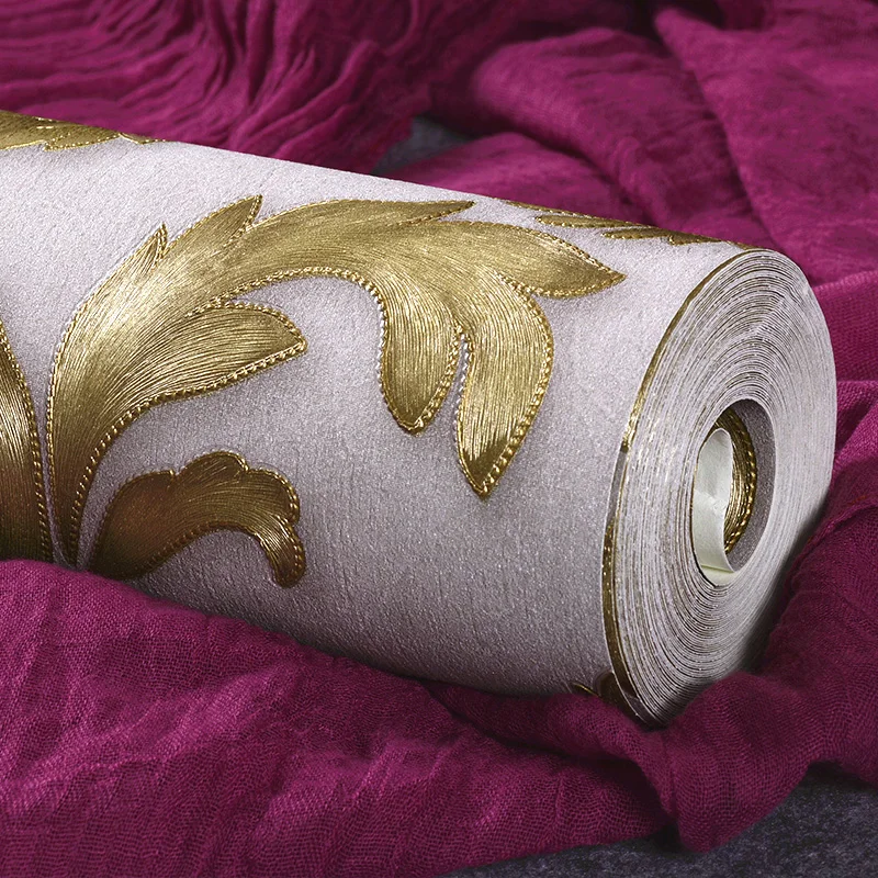 الكلاسيكية الفاخرة ورق حائط منقوش لفة 3D تنقش PVC ورق حائط من مادة الفينيل ديكور المنزل غرفة المعيشة غرفة نوم خلفية Papel دي Parede 3D