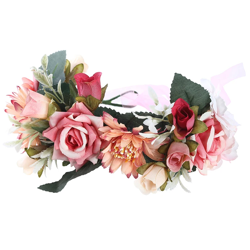 

Haimeikang Women Bezel Flower Crown Bridal Floral Headband Wreath New Spring Girls Wedding Hair Accessories Bridesmaid Tiara