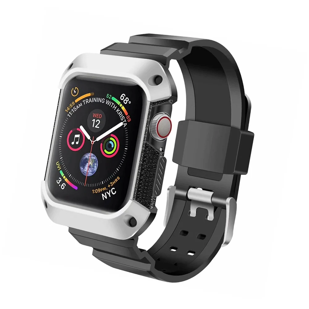 Новый Силиконовый ремешок для Apple Watch Band 44 мм/40 мм браслет iWatch Series SE/6/5/4 сменный