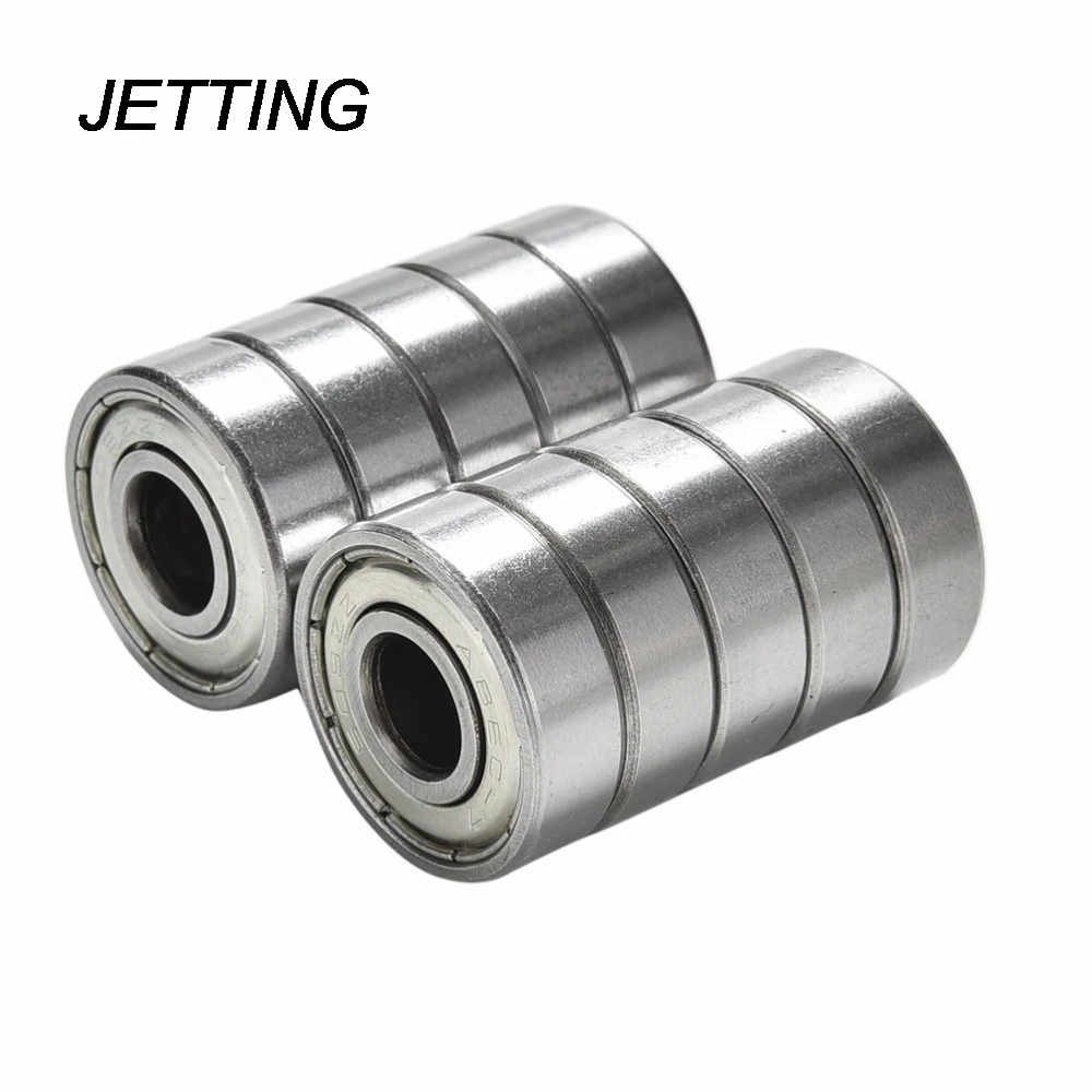 10PCS Stainless Steel Bearings Roller Scooter Ball Bearings Skate Skateboard Wheels Silver Bearings ABEC 7 608ZZ Shafts