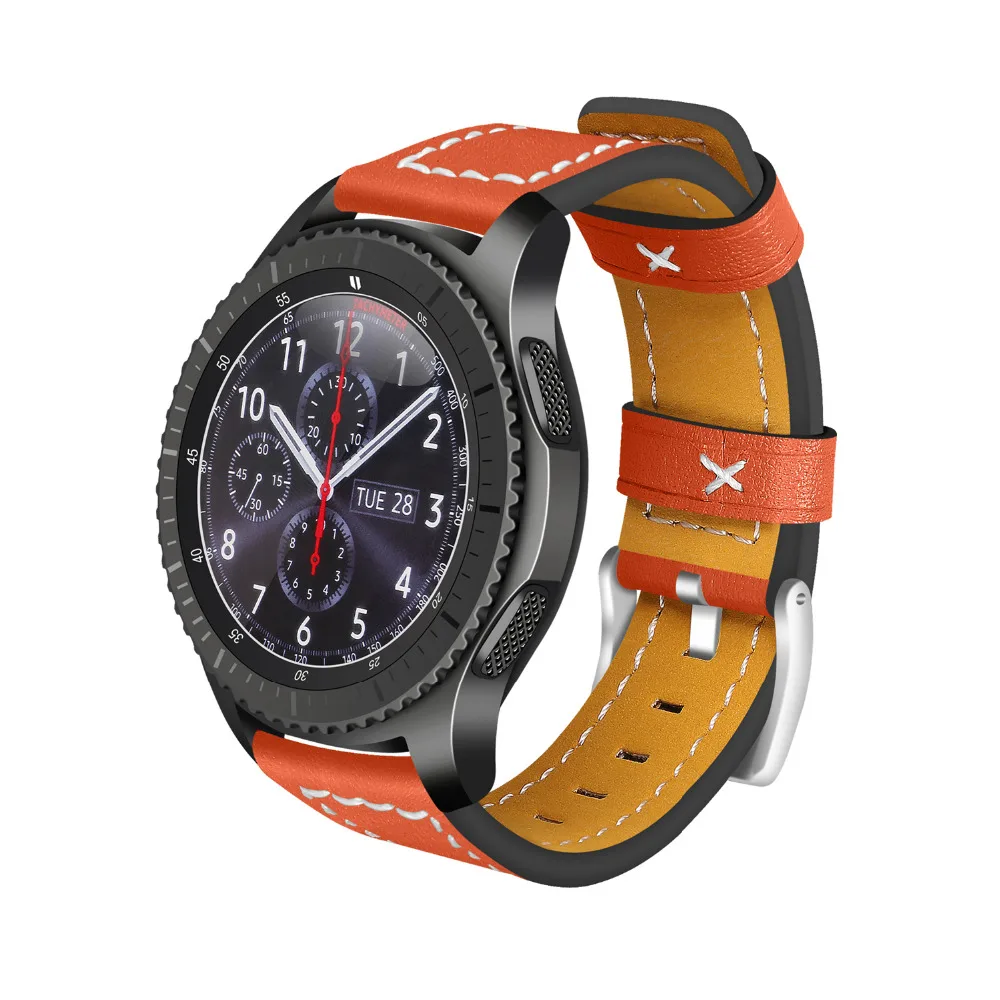 Ремешок из натуральной кожи для samsung gear s3 frontier/classic watch band 22 мм кожаный браслет