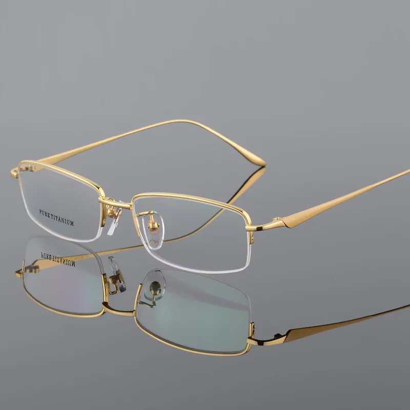 Titanium Glasses Frame Men Ultralight Square Myopia Prescription Eyeglasses Male Metal Full Optical Frame Eyewear 8272