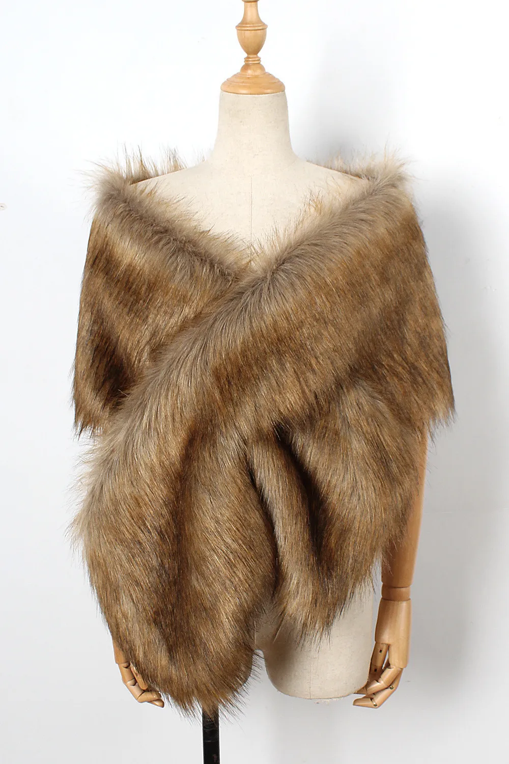 The autumn and winter new imitation fur big cape neck scarf multi-color joker scarf bride dress cross cape (15)