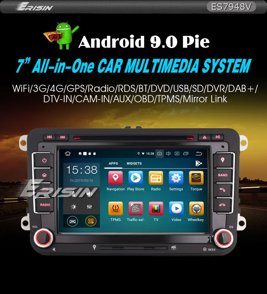 Discount Erisin ES7948V 7" Android 9.0 Car Stereo GPS Satnav CD for Golf Tiguan Eos Polo Seat Leon 0 Discount Erisin ES7948V 7" Android 9.0 Car Stereo GPS Satnav CD for Golf Tiguan Eos Polo Seat Leon 0