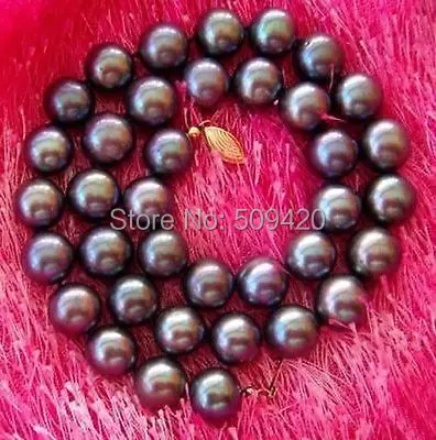

Free Shipping >>NEW HOT SELL 10-11MM TAHITIAN AAA+++ BLACK Pearl Necklace 14KT 18 INCH