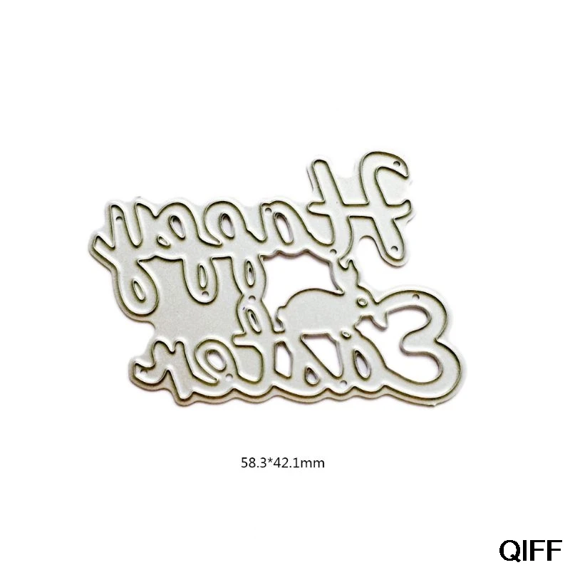 

Wholesale Happy Easter Rabbit Metal Cutting Dies Stencil DIY Scrapbooking Album Stamp Paper Card Embossing Crafts Decor May06