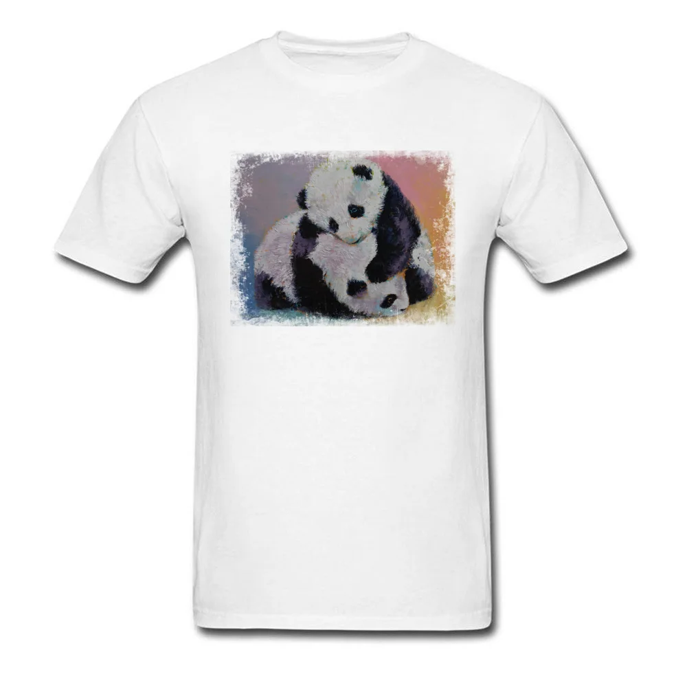 BABY PANDA RUMBLE Casual Summer Fall Pure Cotton Crew Neck Men Tops Shirt Geek Tees Company Short Sleeve T Shirt BABY PANDA RUMBLE white