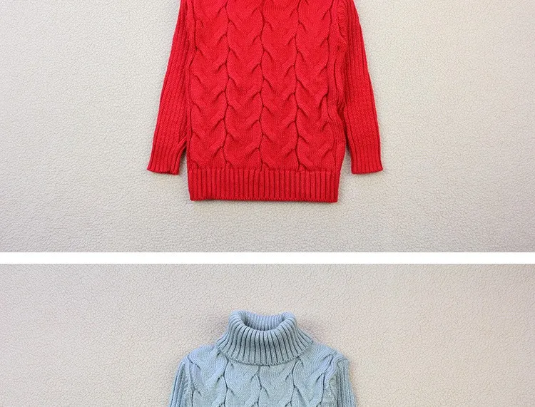 Детский свитер; свитер для маленьких девочек; детский вязаный пуловер с высоким воротником на зиму и весну; теплый Рождественский свитер для мальчиков; детская одежда