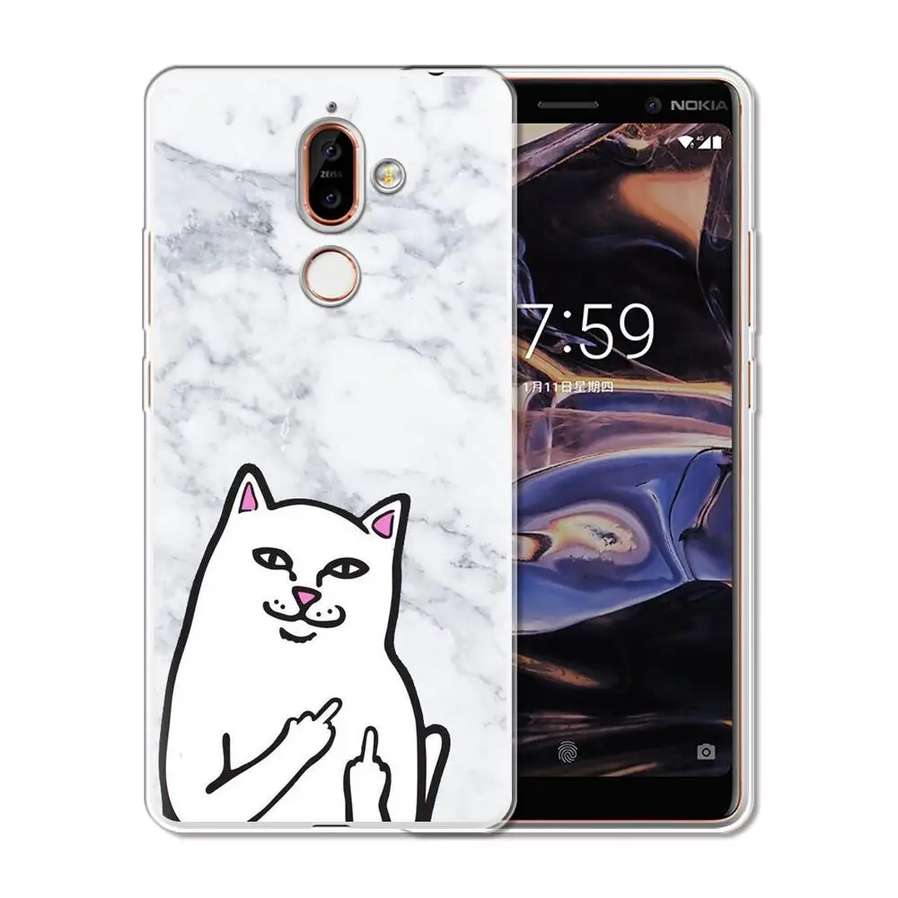 Силиконовый чехол для Nokia 1 2 3 5 6 7 plus 2018 мягкая задняя крышка телефона из ТПУ