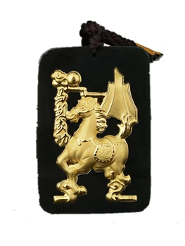 

Koraba Fine Jewelry 24K Gold Chinese Dark Green Jade Horse Pendant Rope Necklace Mens Jewelry Luxury Jewelry