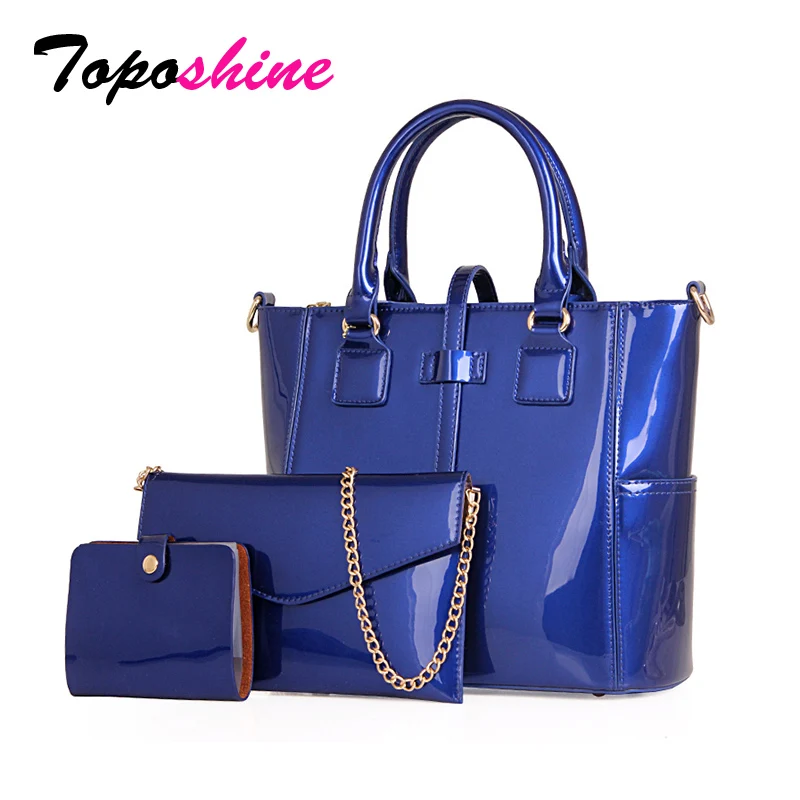 

Toposhine Composite Bag For Women 2018 Bright Color Casual Female Totes Handbag Top Quality PU Leather Fashion Lady Shoulder Bag