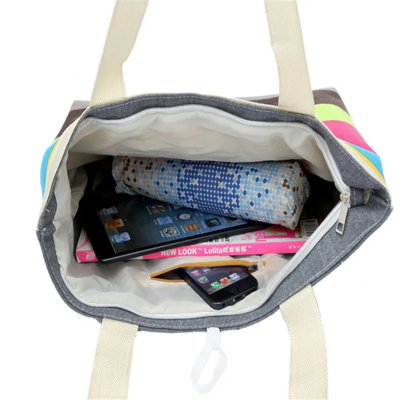 

Fashion Lady Shopping Striped Random Shoulder Canvas bags Tote Purse bags Handbagss Beach Ladies Messenger Simple Handbags